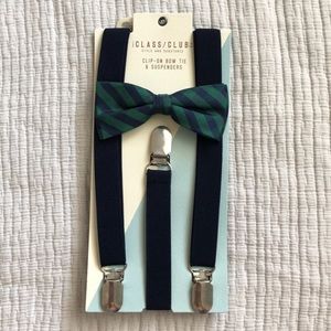 Clip-On Bow Tie and Suspenders.